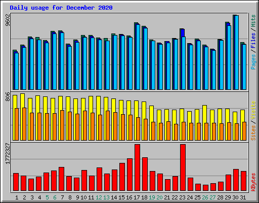 Daily usage for December 2020