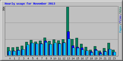 Hourly usage for November 2013