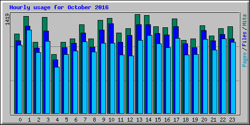 Hourly usage for October 2016