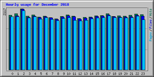 Hourly usage for December 2018