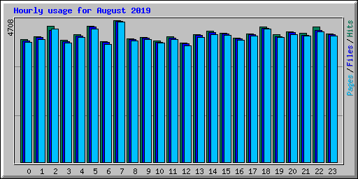 Hourly usage for August 2019