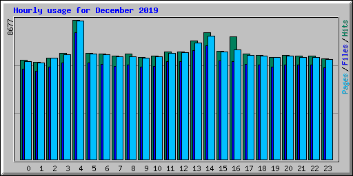 Hourly usage for December 2019