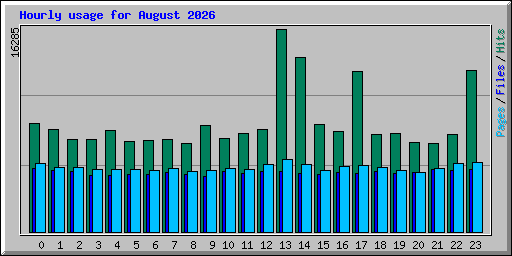 Hourly usage for August 2026